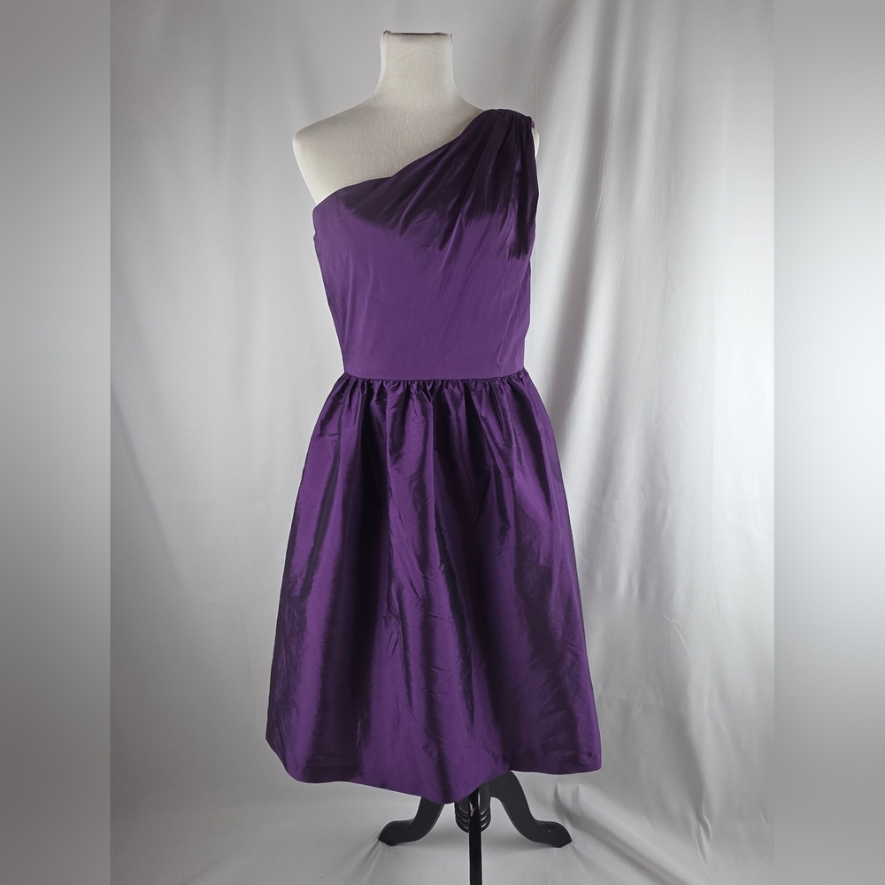 ALFRED SUNG One-Shoulder Purple Dress
